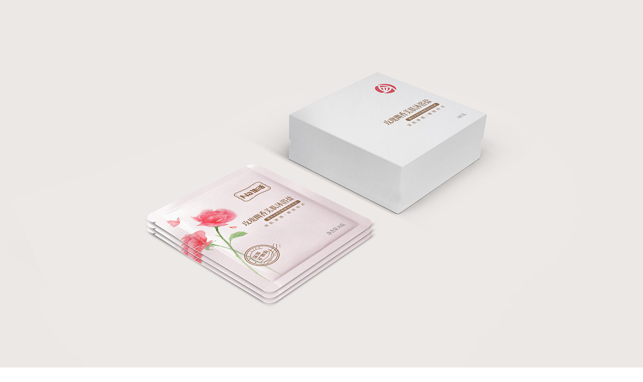 蘇鹽玫瑰幽香美膚沐浴鹽包裝設計